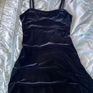 Black Velvet Strappy Back Mini Dress